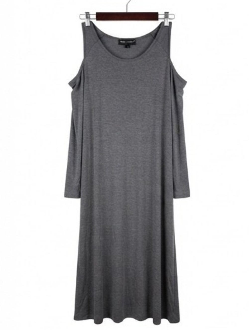 Simply Southern Charcoal Grey Cold-Shoulder Midi Dress